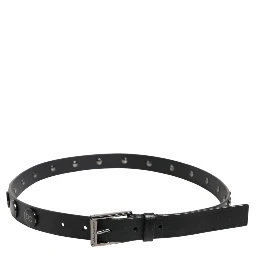 Black Luxury Leather DG Studs Buckle Belt