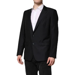 Dark Blue MARTINI Wool Blazer Coat Jacket