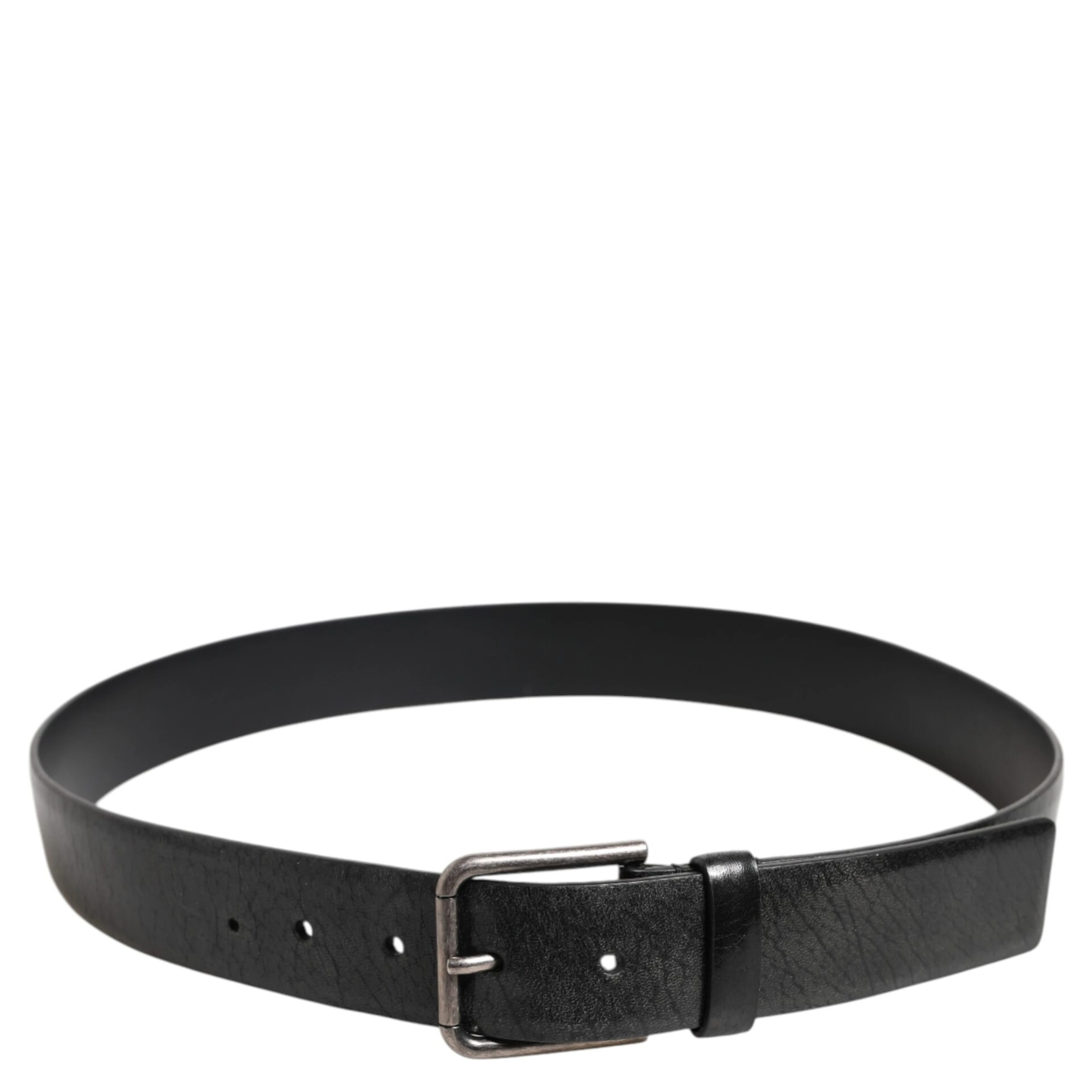 Black Classic Leather Metal Buckle Belt