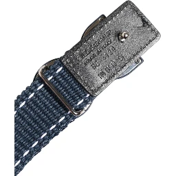 Blue Cotton Leather DG Logo Metal Buckle Belt
