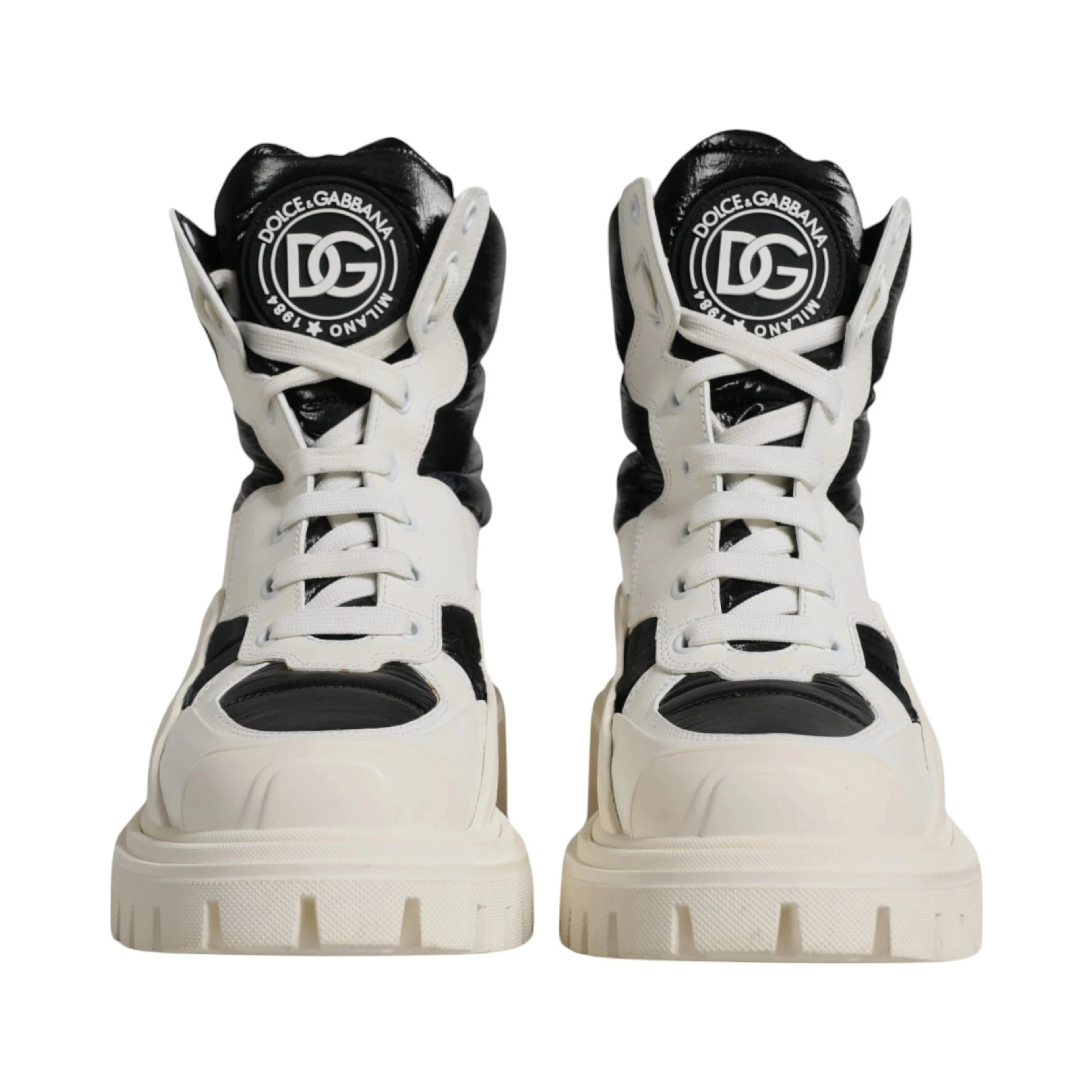 White Padded Mid Calf Lace Up Boots Shoes