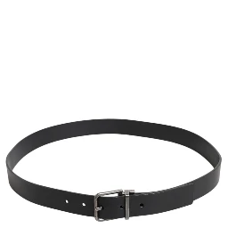 Black Classic Leather Metal Buckle Belt