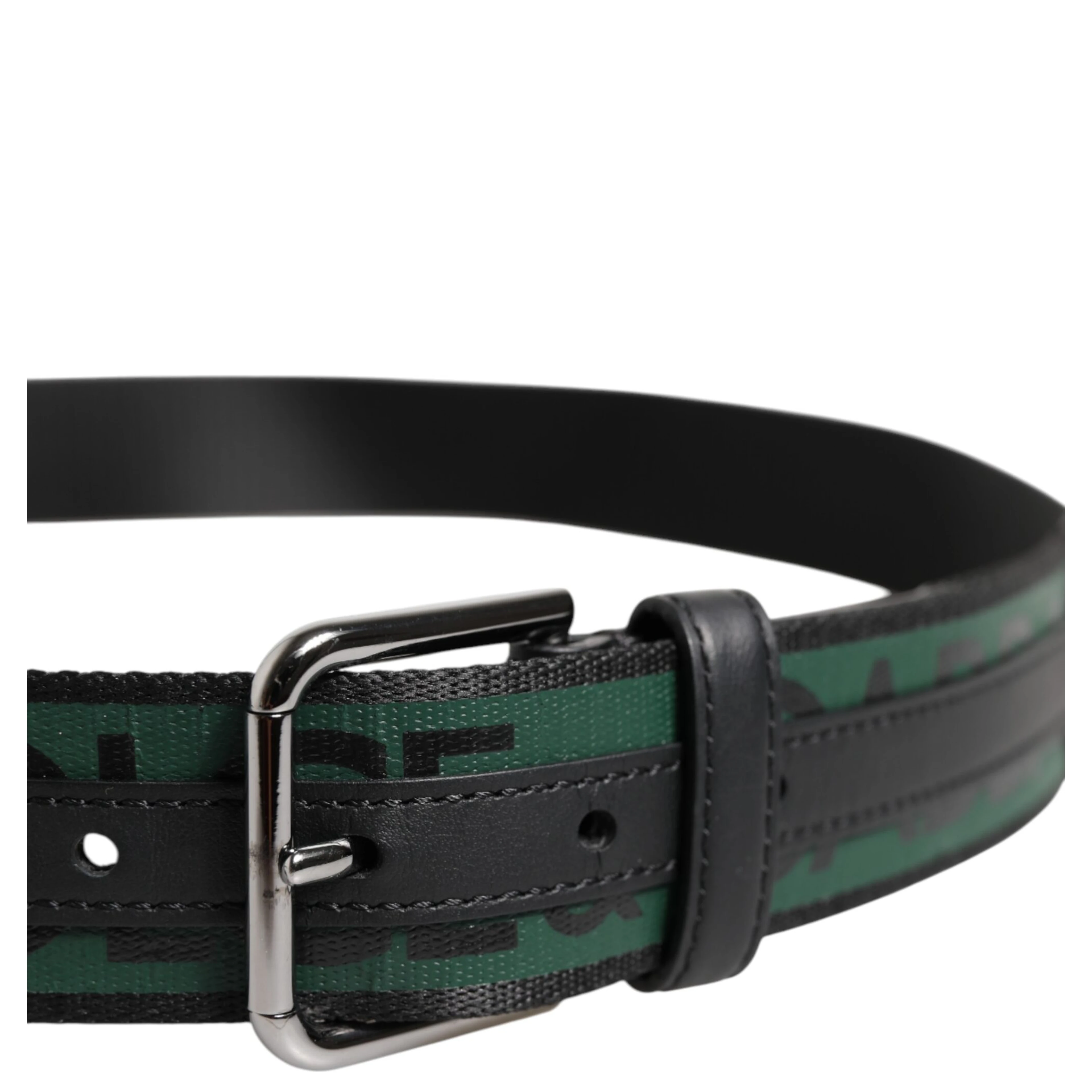 Green Black Polyester DG Logo Buckle Belt