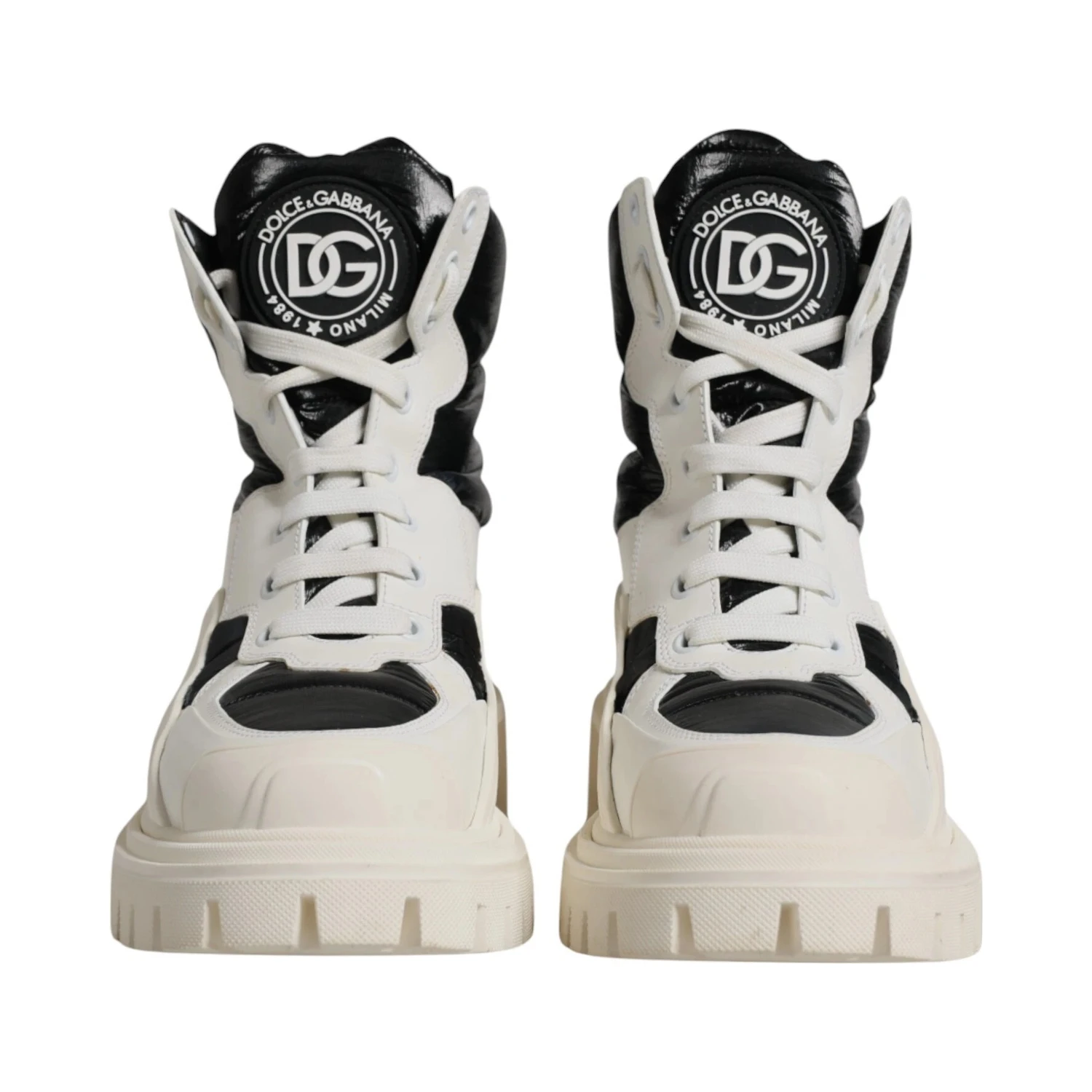 White Padded Mid Calf Lace Up Boots Shoes