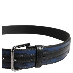 Black Blue DG Logo Silver Metal Buckle Belt
