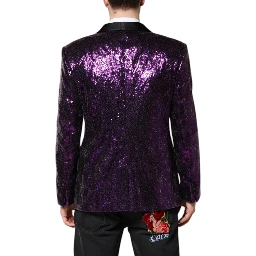 Purple SICILIA Sequin Embellish Coat Jacket