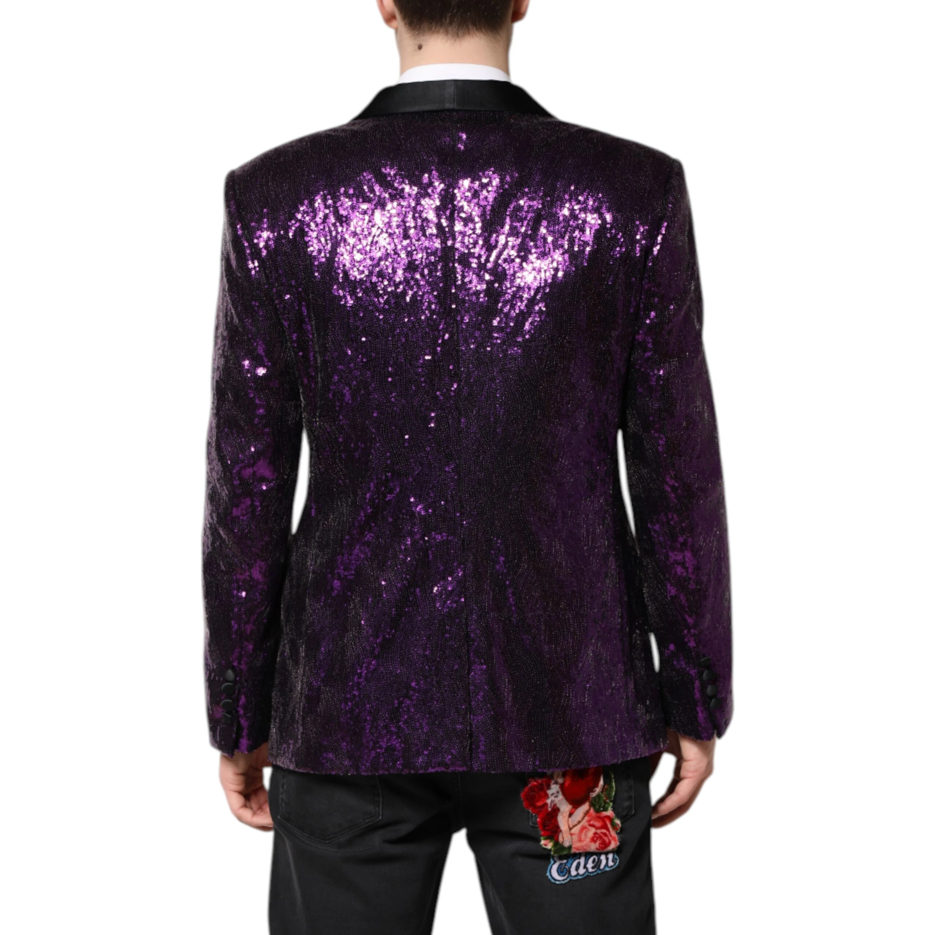 Purple SICILIA Sequin Embellish Coat Jacket