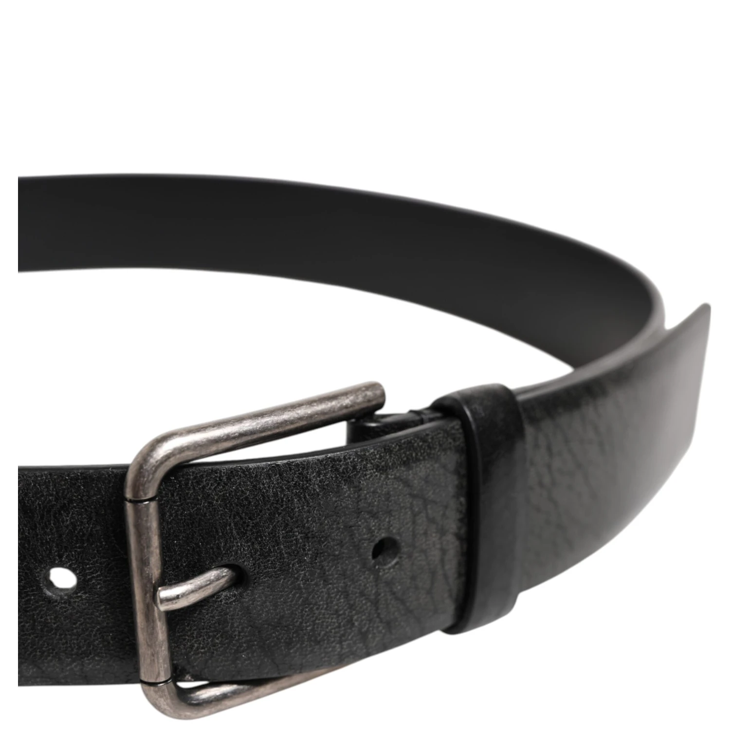 Black Classic Leather Metal Buckle Belt