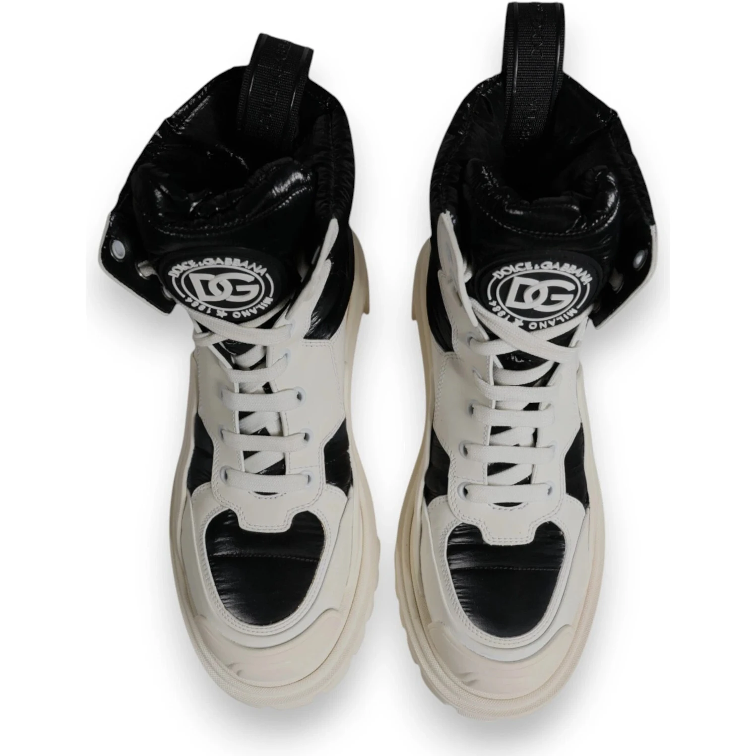 White Padded Mid Calf Lace Up Boots Shoes