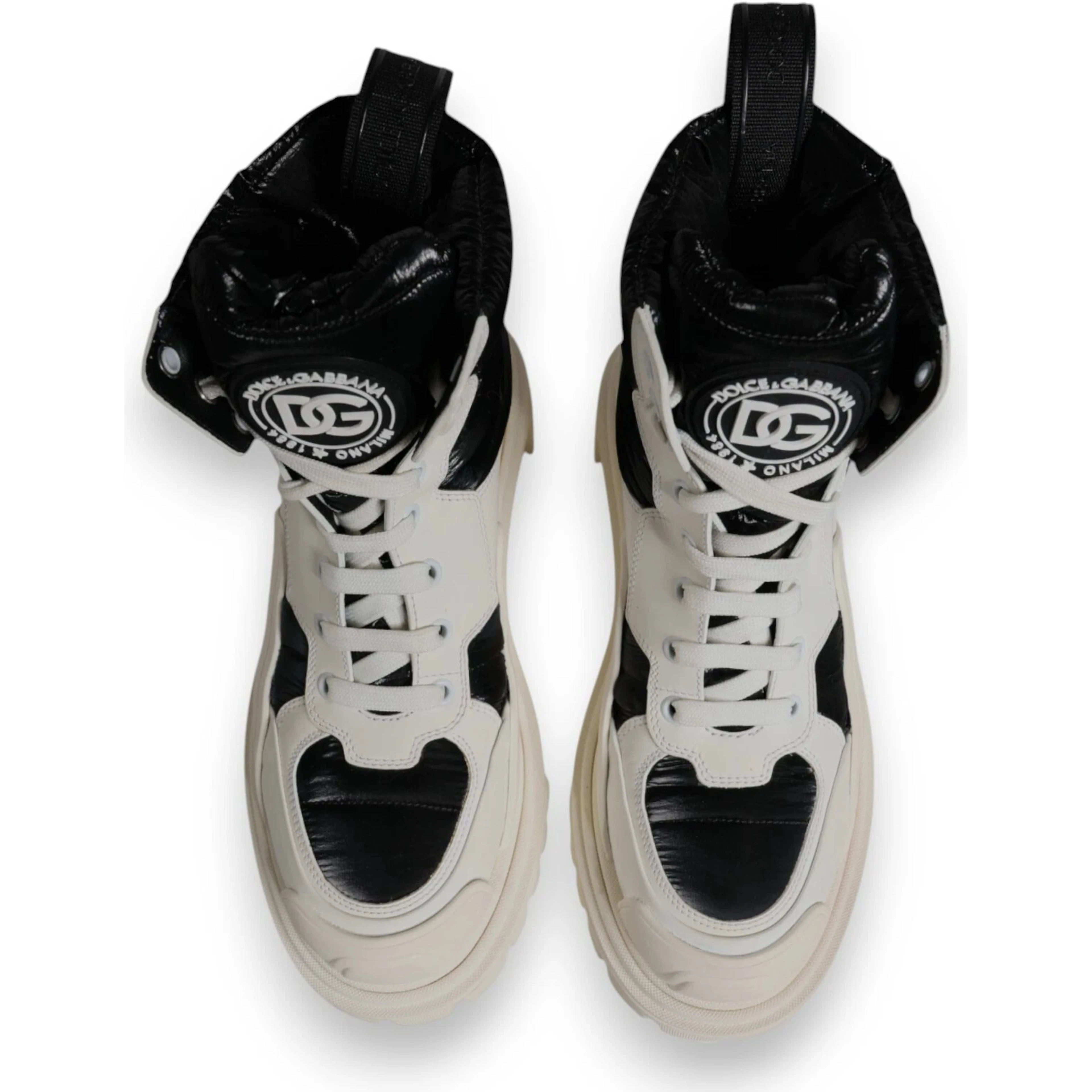 White Padded Mid Calf Lace Up Boots Shoes