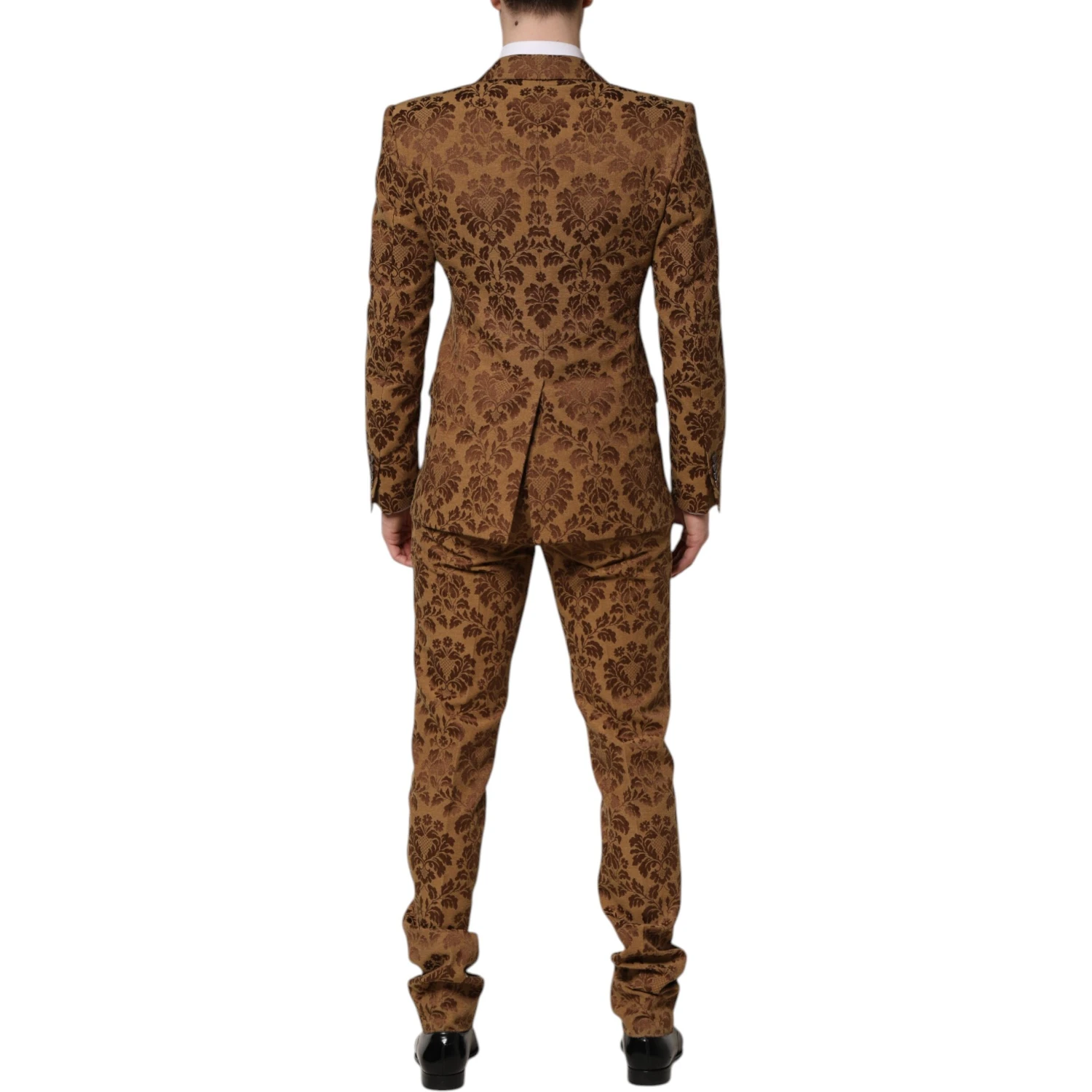 Brown Floral Jacquard SICILIA 2 Piece Suit