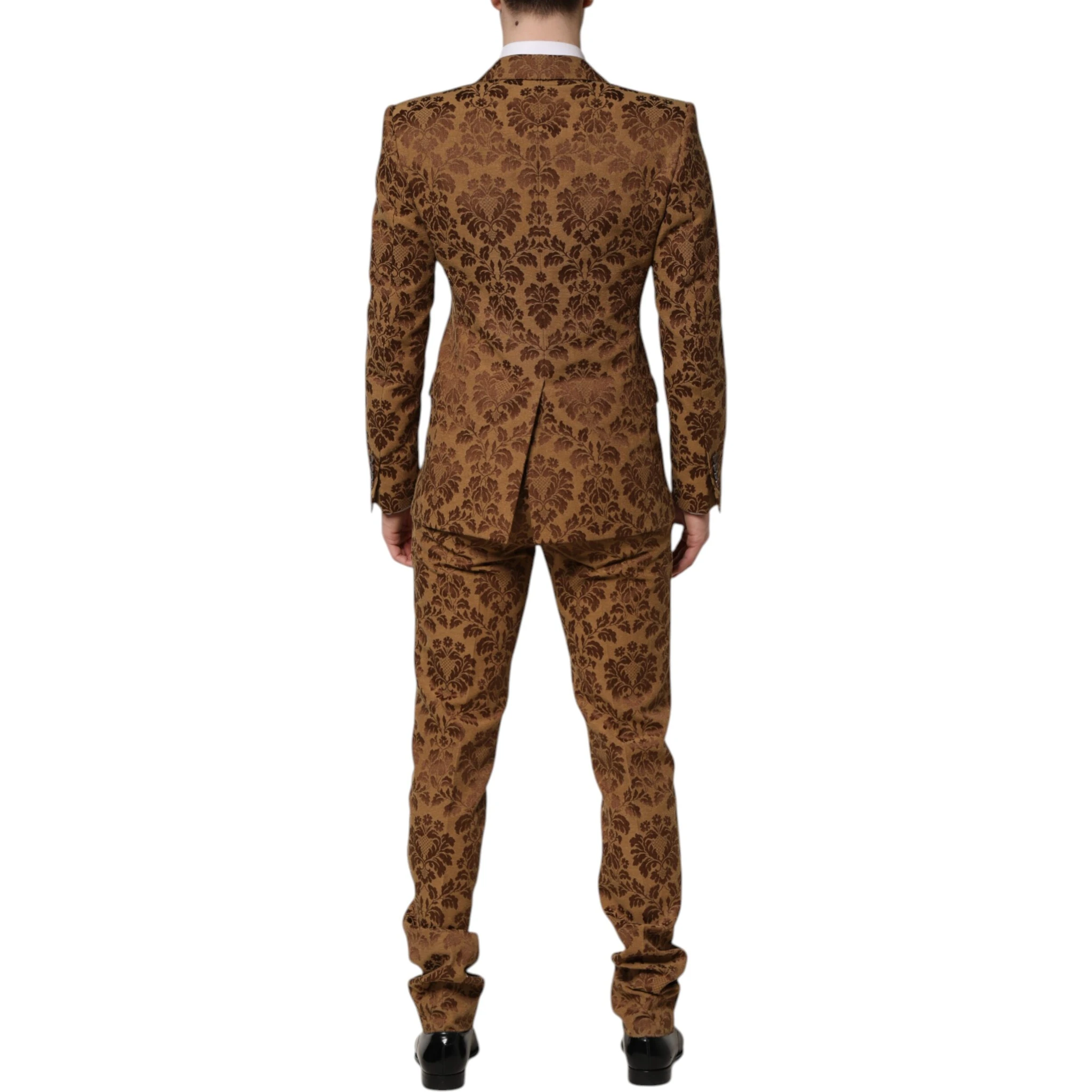 Brown Floral Jacquard SICILIA 2 Piece Suit