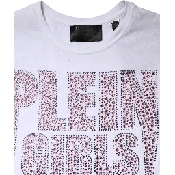 White Embellished CrewNeck Short Sleeve T-shirt