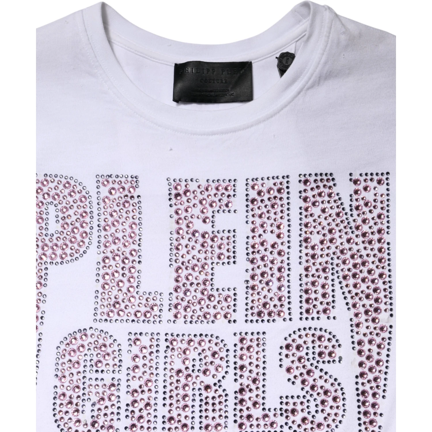 White Embellished CrewNeck Short Sleeve T-shirt