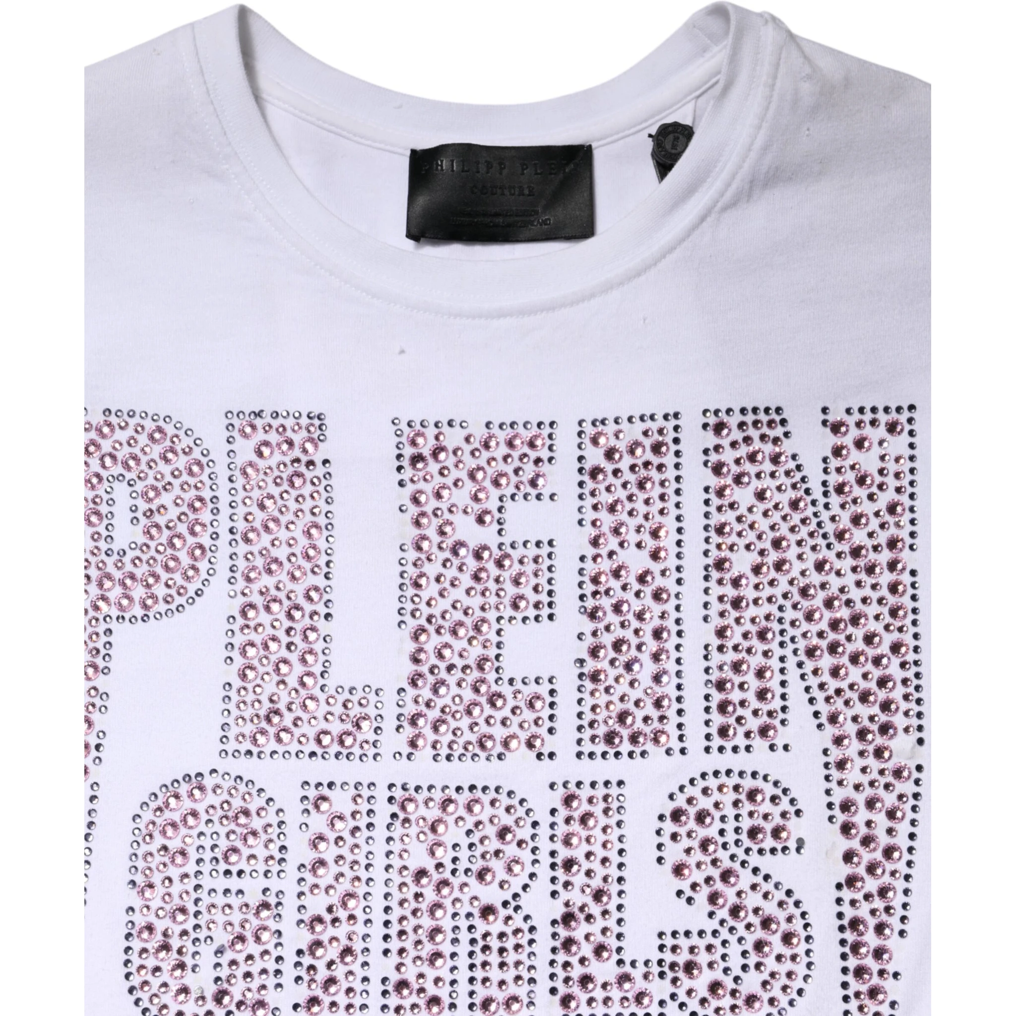 White Embellished CrewNeck Short Sleeve T-shirt