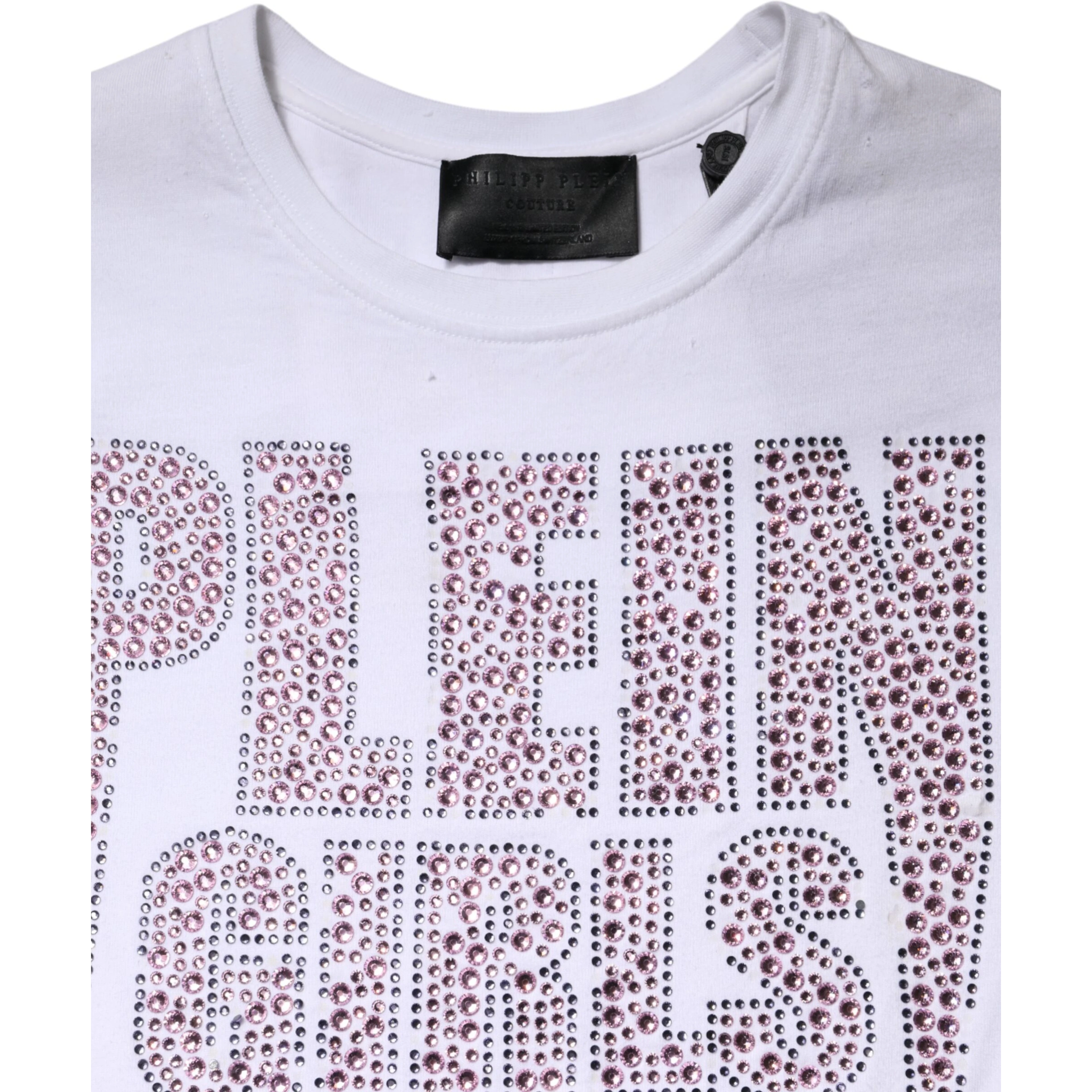 White Embellished CrewNeck Short Sleeve T-shirt