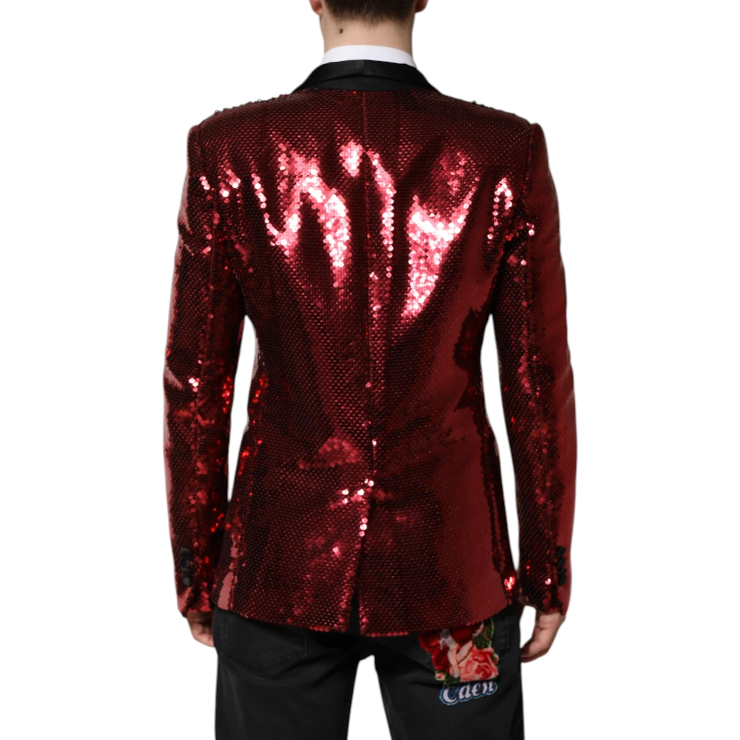 Red SICILIA Sequin Embellish Blazer Jacket