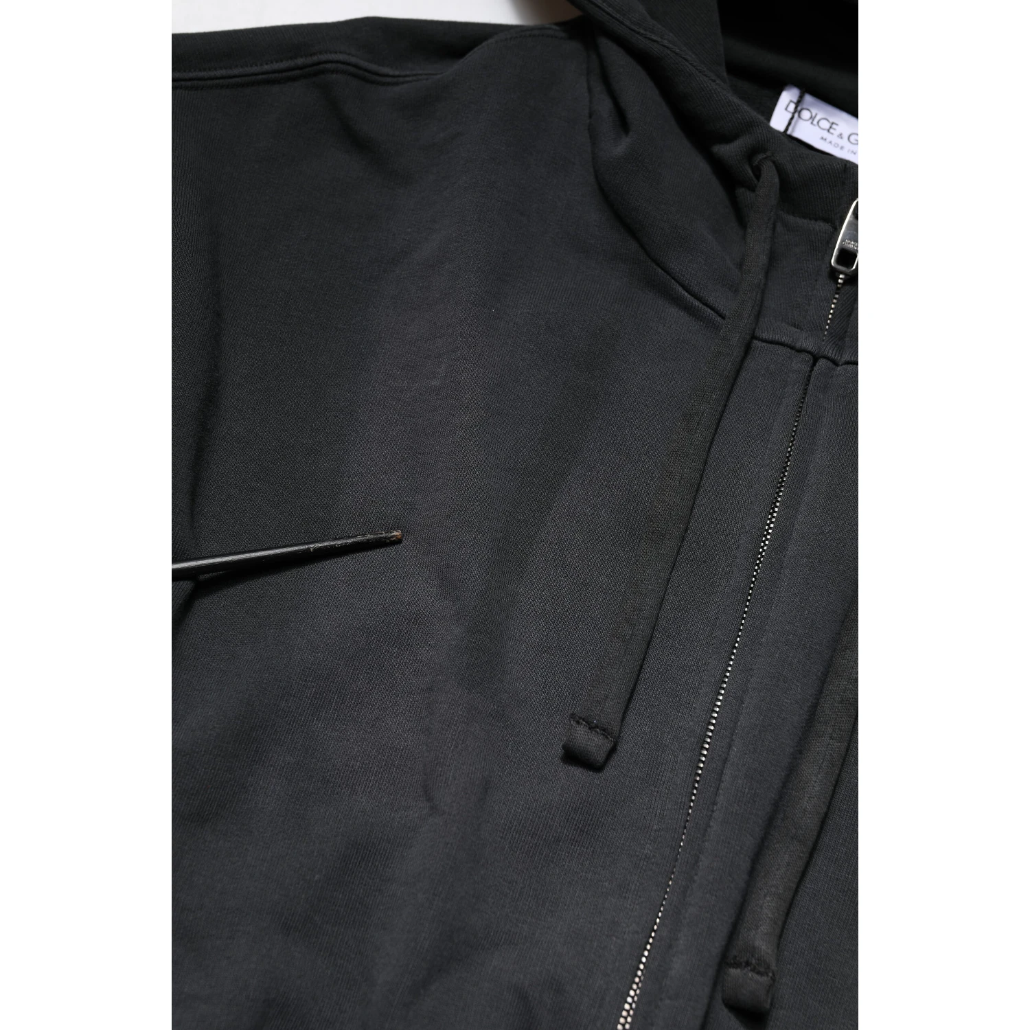 Black Logo Full Zip Hooded Men Sweatshirt Sweater