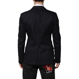 Dark Blue TAORMINA Cotton Blazer Suit Jacket