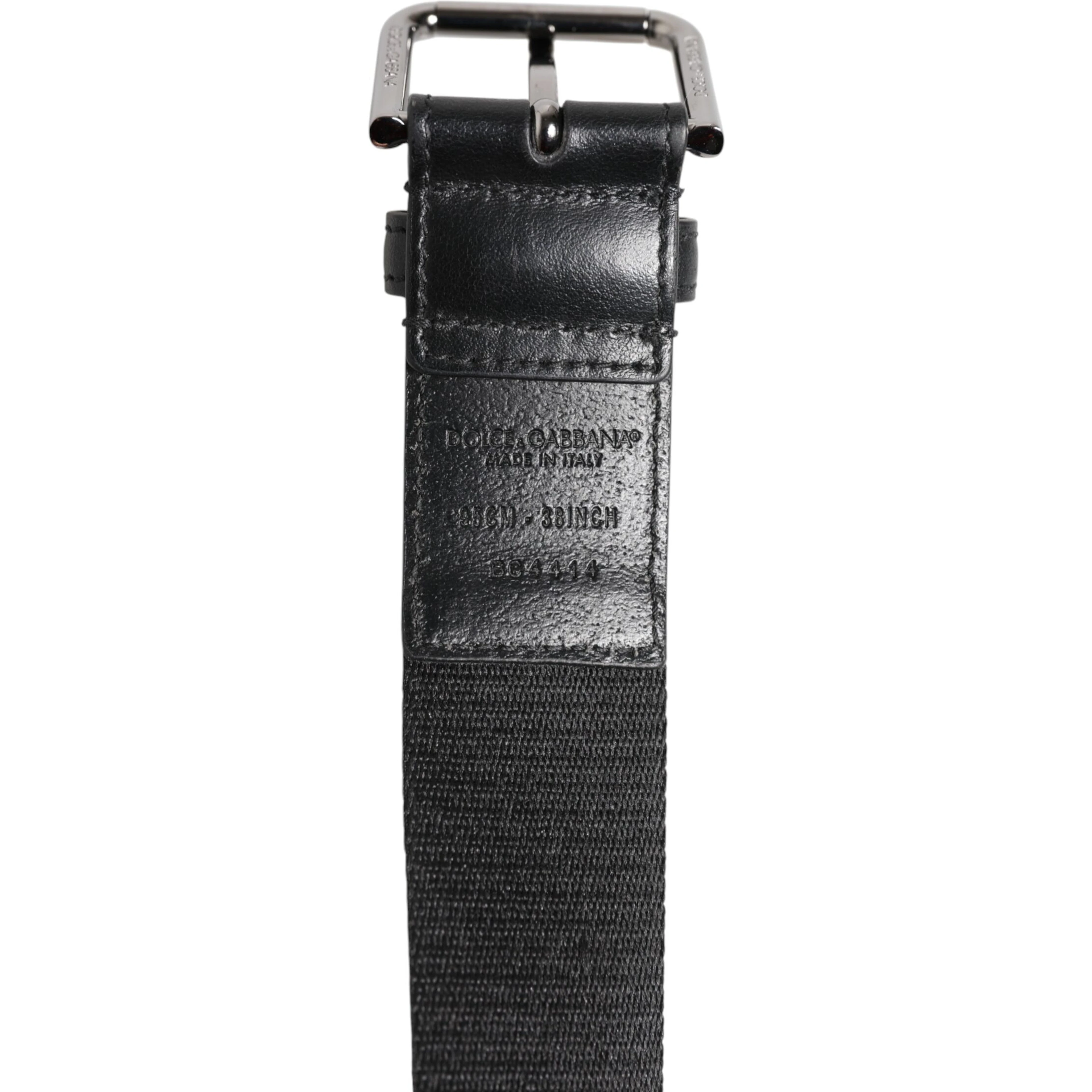 Black Blue DG Logo Silver Metal Buckle Belt