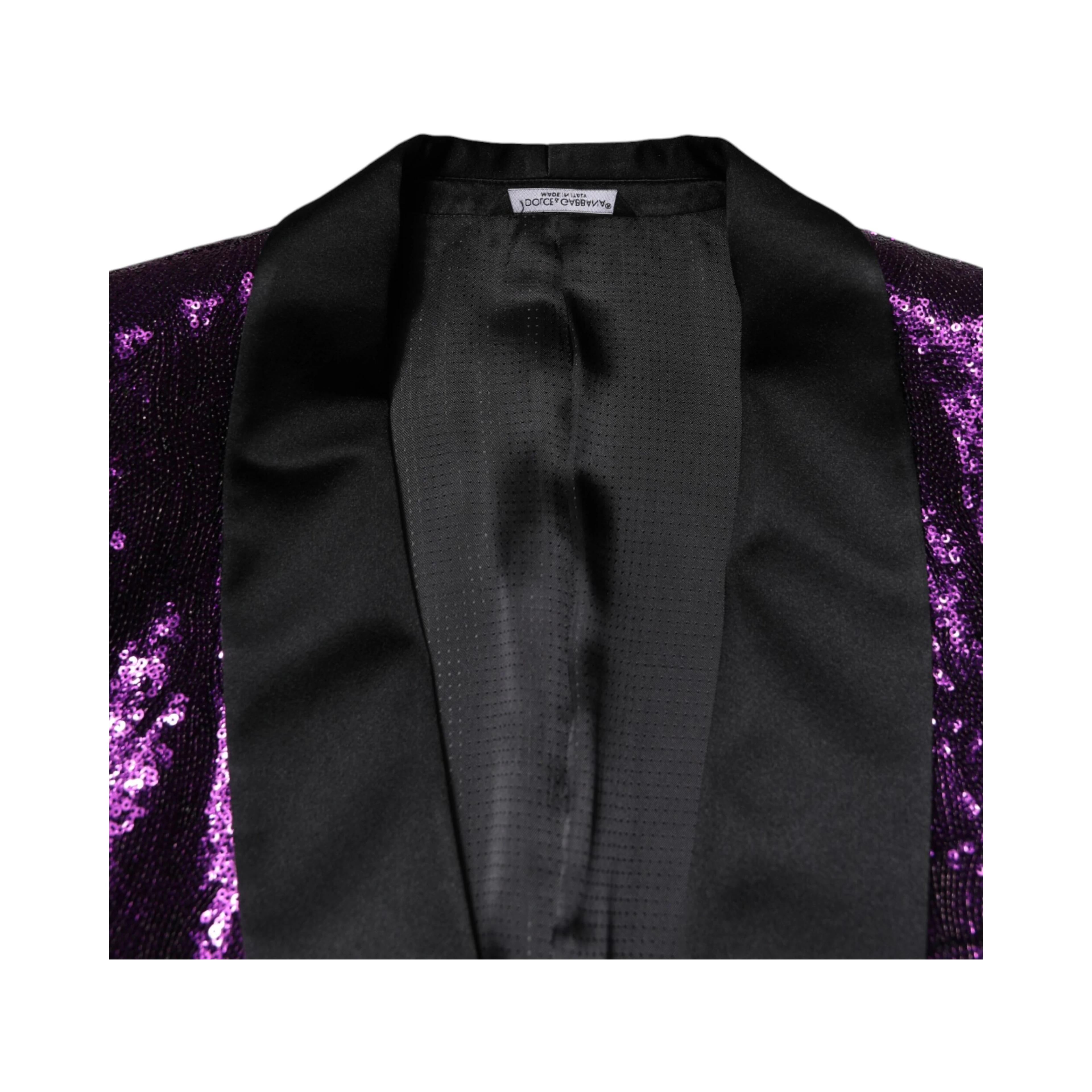Purple SICILIA Sequin Embellish Coat Jacket