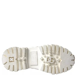 White Leather Rubber Logo Ankle Boots Shoes