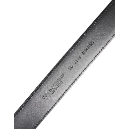 Black Classic Calf Leather Silver Buckle Belt
