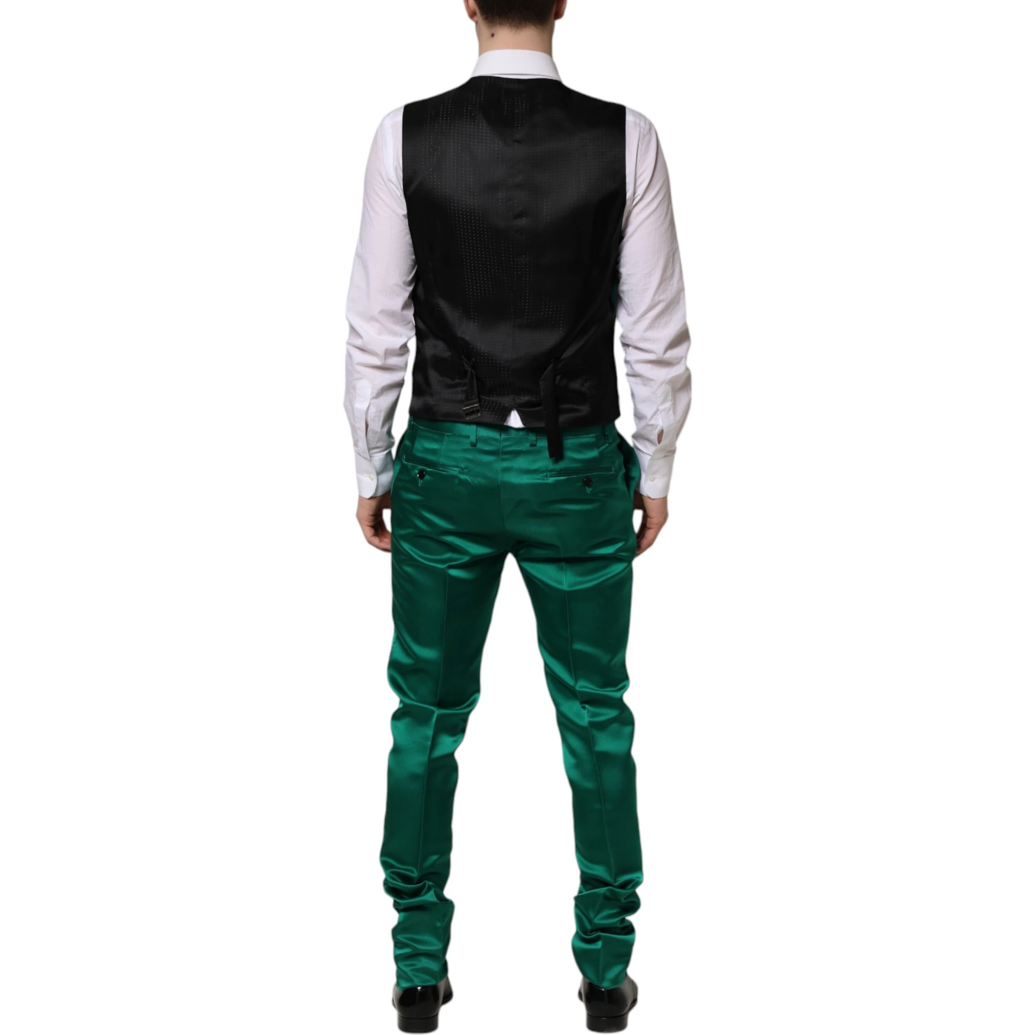 Green Silk 3 Piece Single Breasted Suit