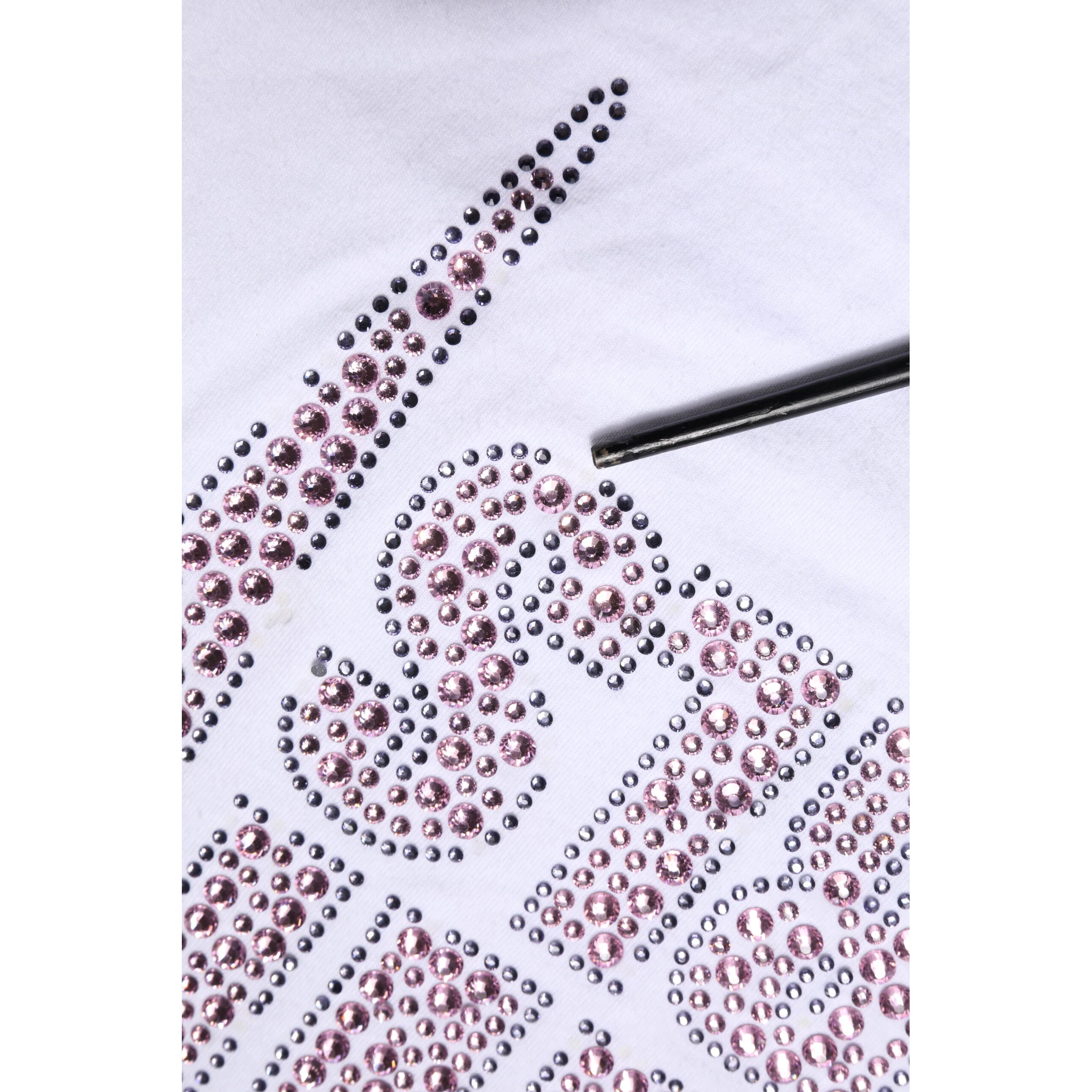 White Embellished CrewNeck Short Sleeve T-shirt