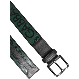 Green Black Polyester DG Logo Buckle Belt