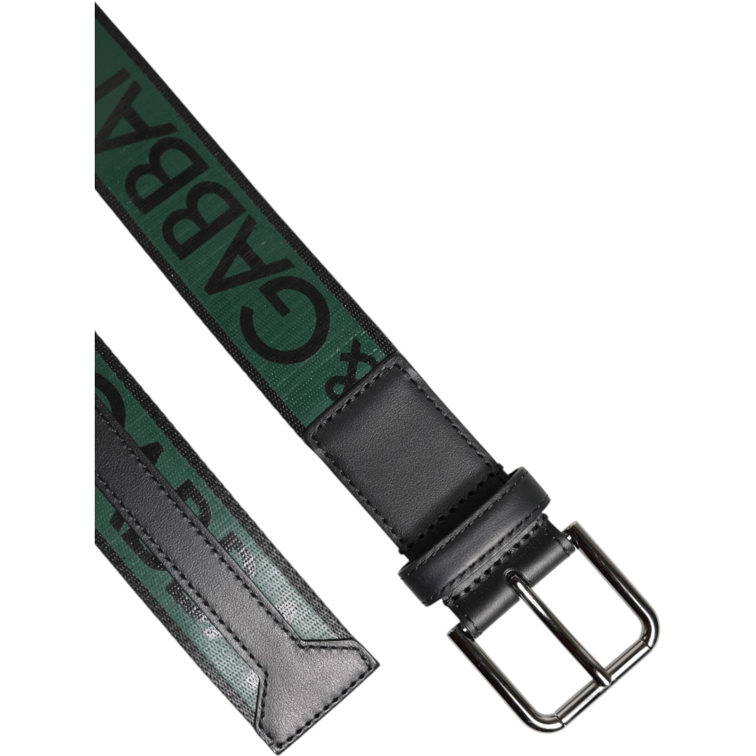 Green Black Polyester DG Logo Buckle Belt