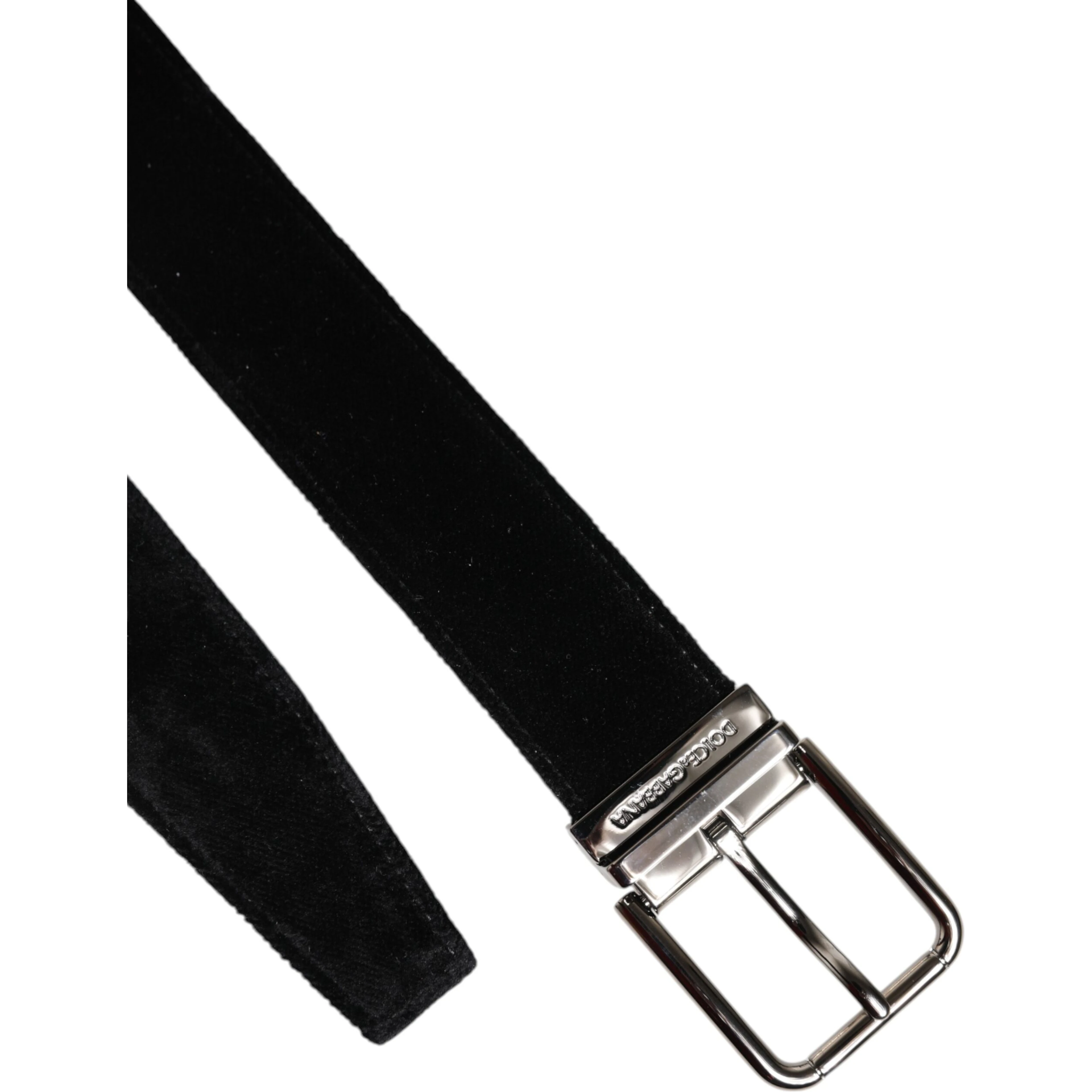 Black Cotton Silver Metal Buckle Belt