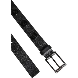 Black Luxury Leather DG Studs Buckle Belt