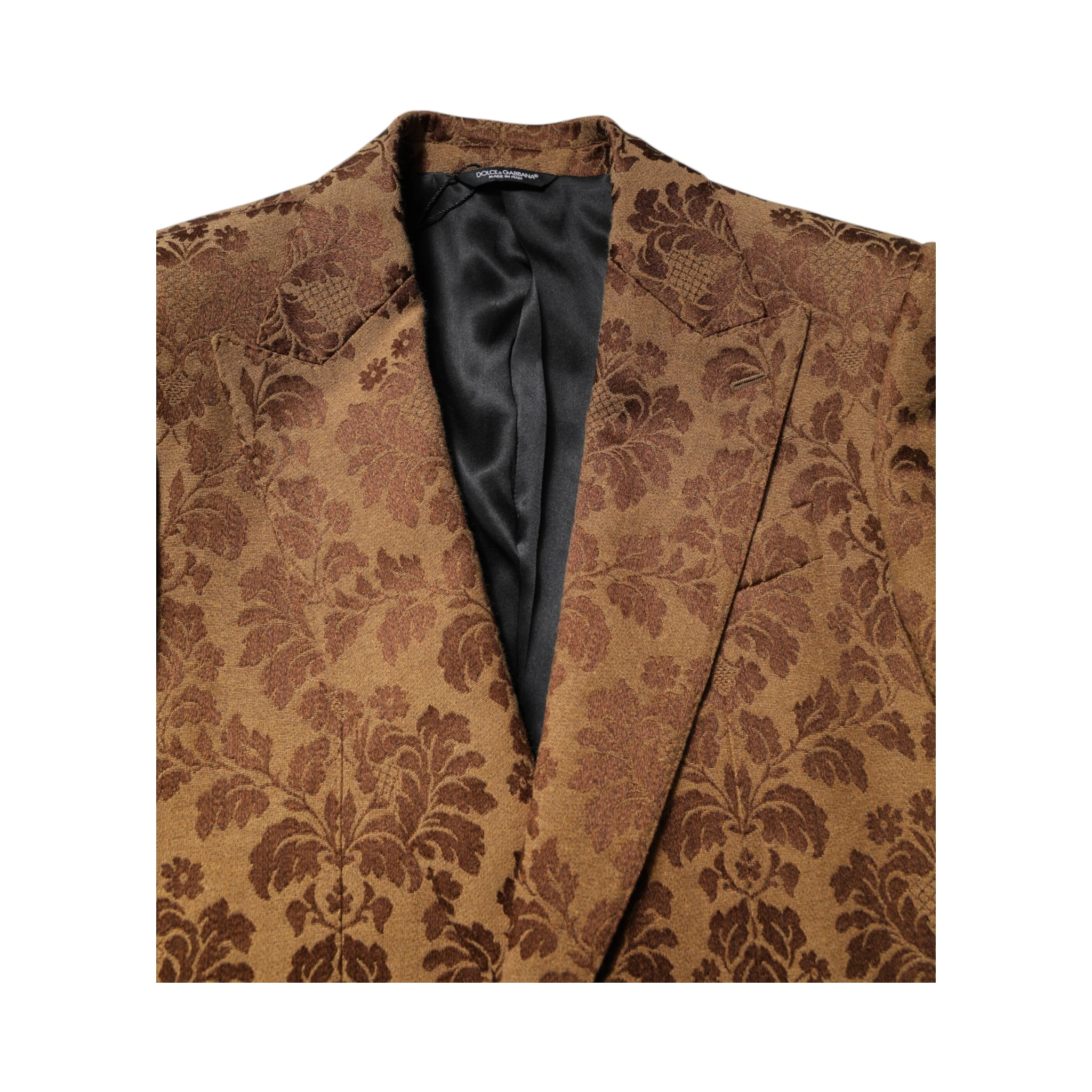 Brown Floral Jacquard SICILIA 2 Piece Suit