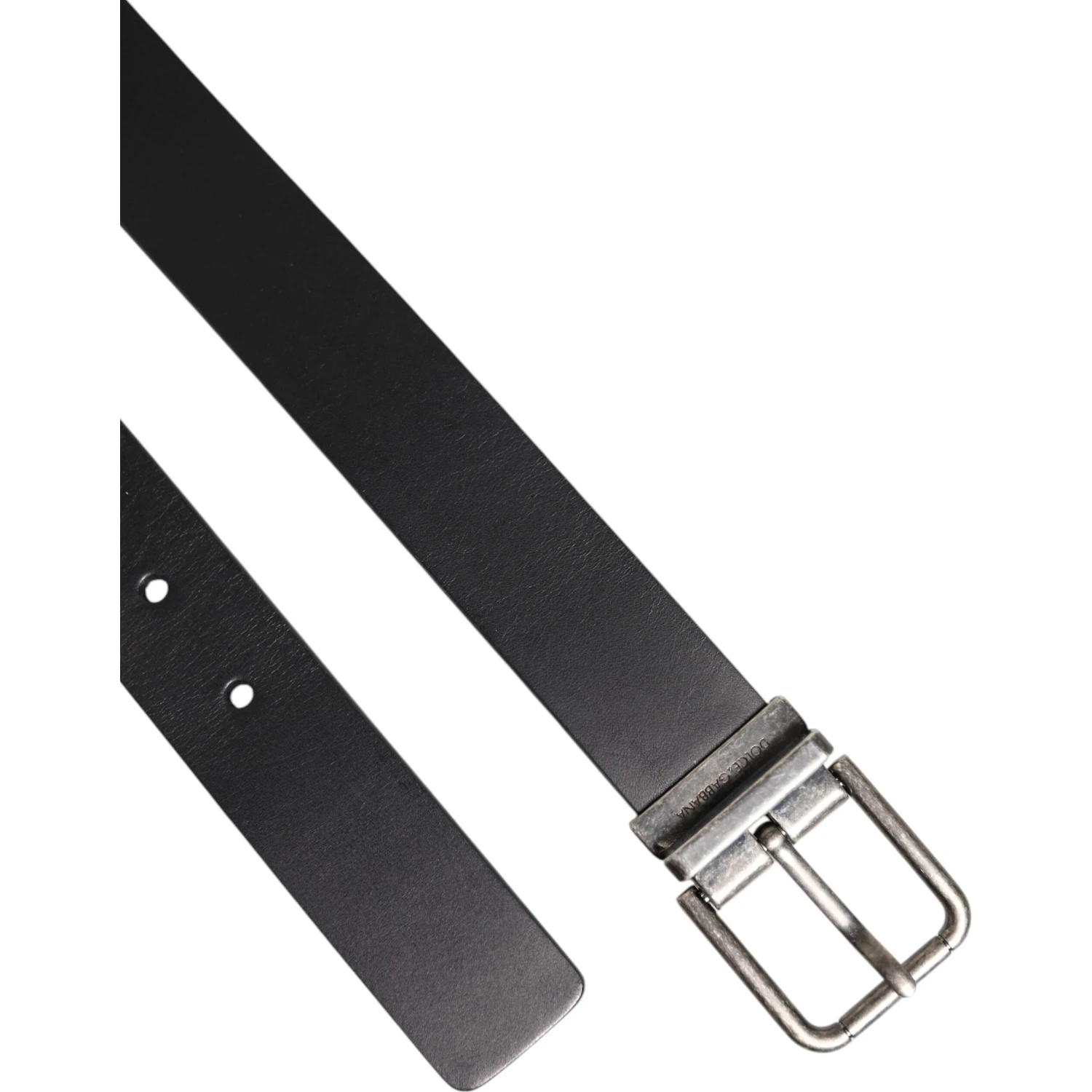 Black Classic Leather Metal Buckle Belt