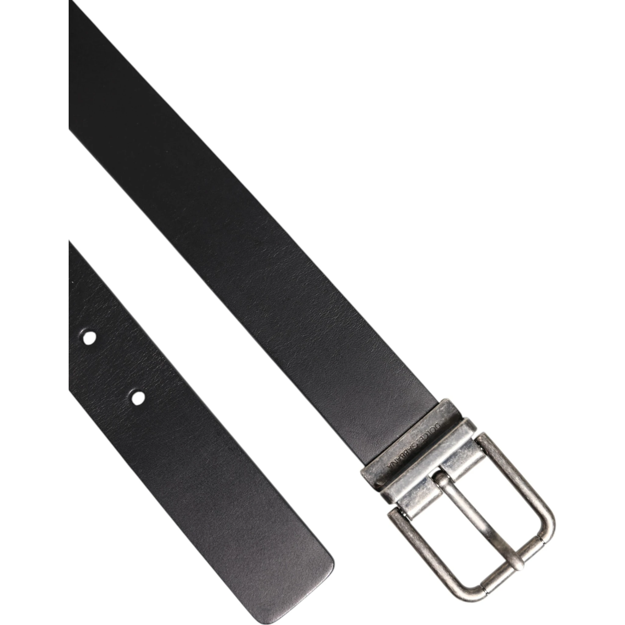 Black Classic Leather Metal Buckle Belt