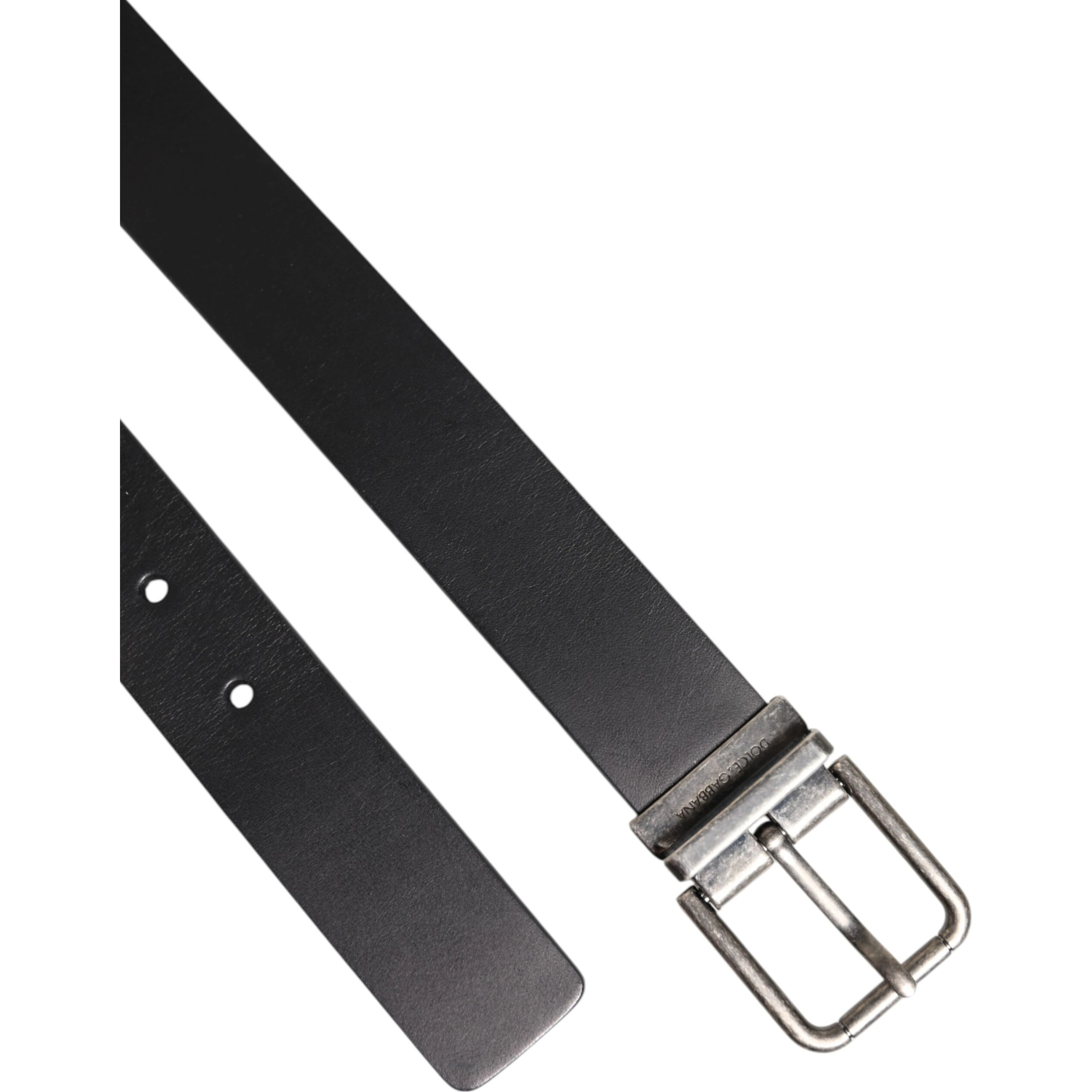 Black Classic Leather Metal Buckle Belt