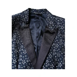 Blue MARTINI Star Jacquard 3 Piece Suit