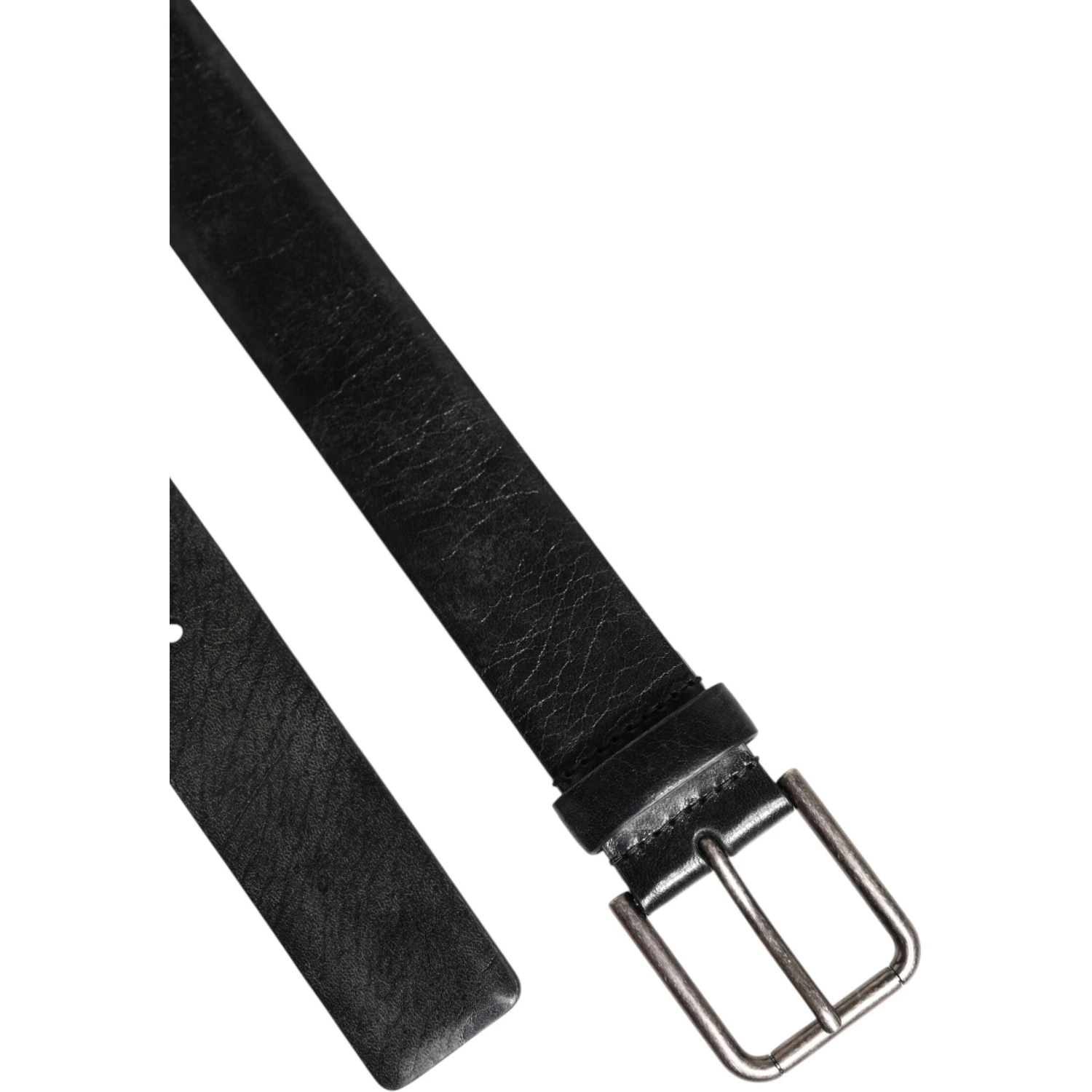 Black Classic Leather Metal Buckle Belt