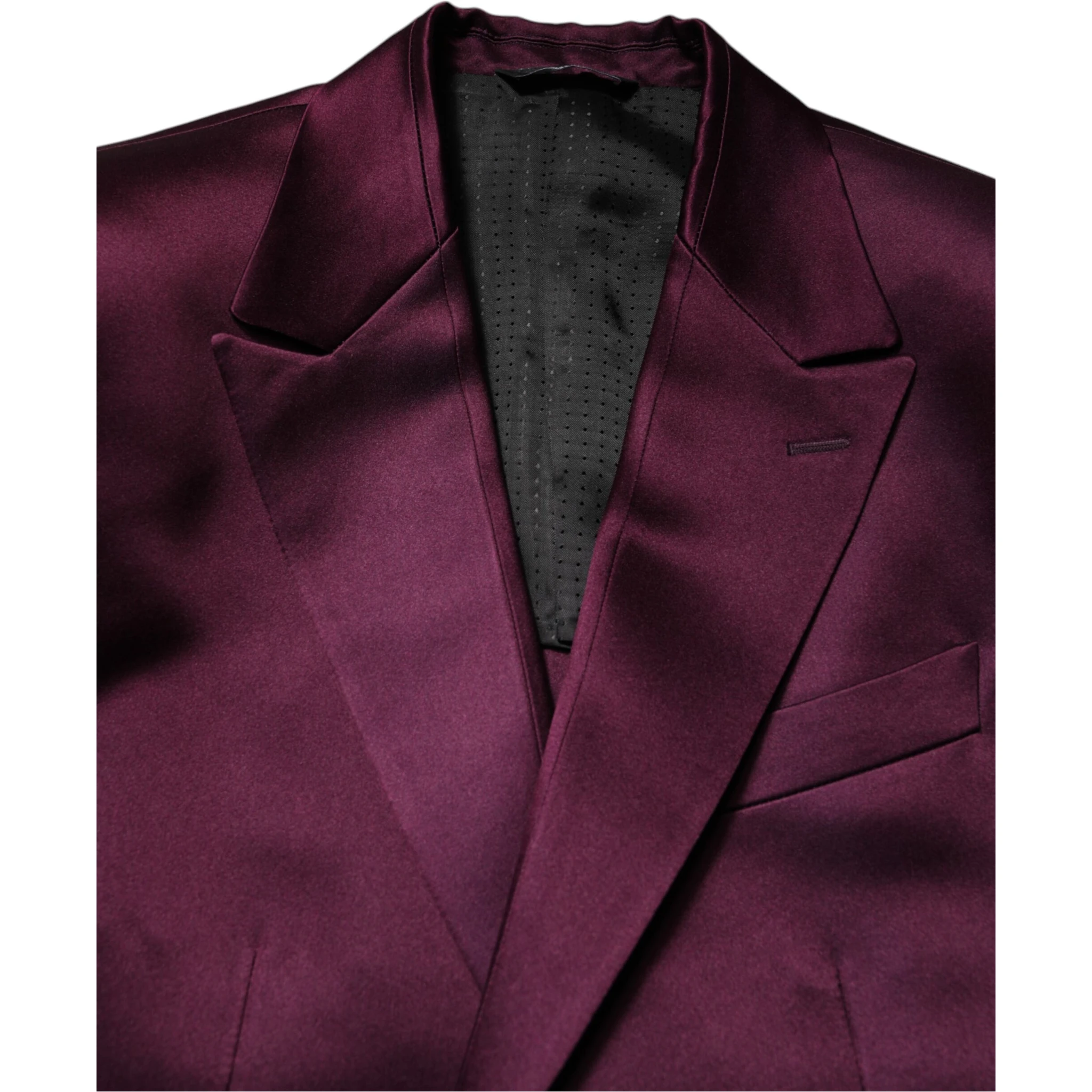 Dark Purple Silk 3Piece Single Breasted Suit