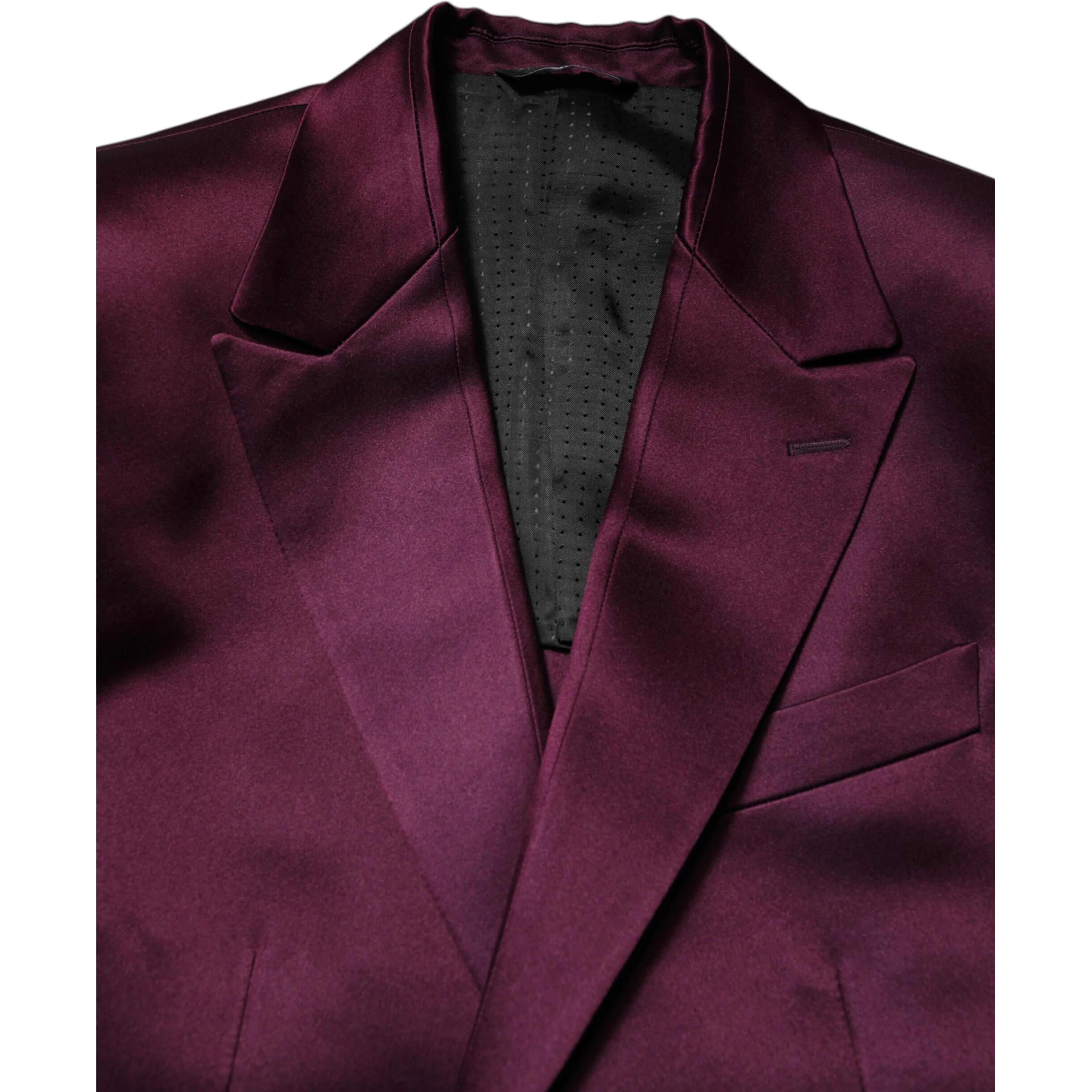 Dark Purple Silk 3Piece Single Breasted Suit