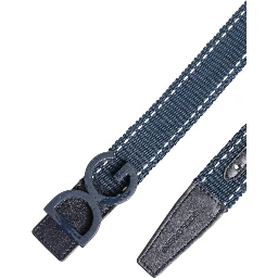 Blue Cotton Leather DG Logo Metal Buckle Belt