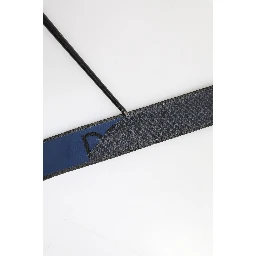 Black Blue DG Logo Silver Metal Buckle Belt