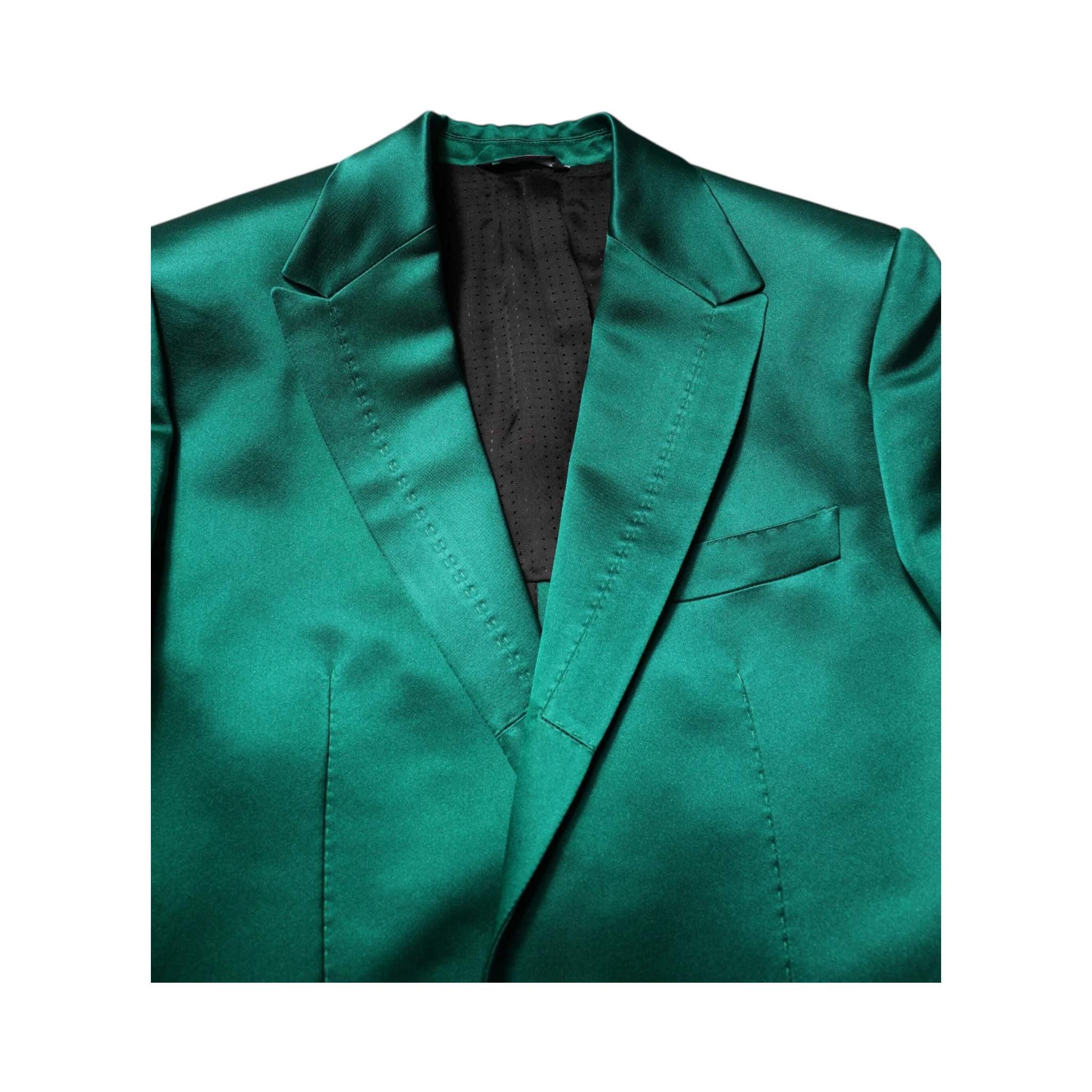 Green Silk 3 Piece Single Breasted Suit