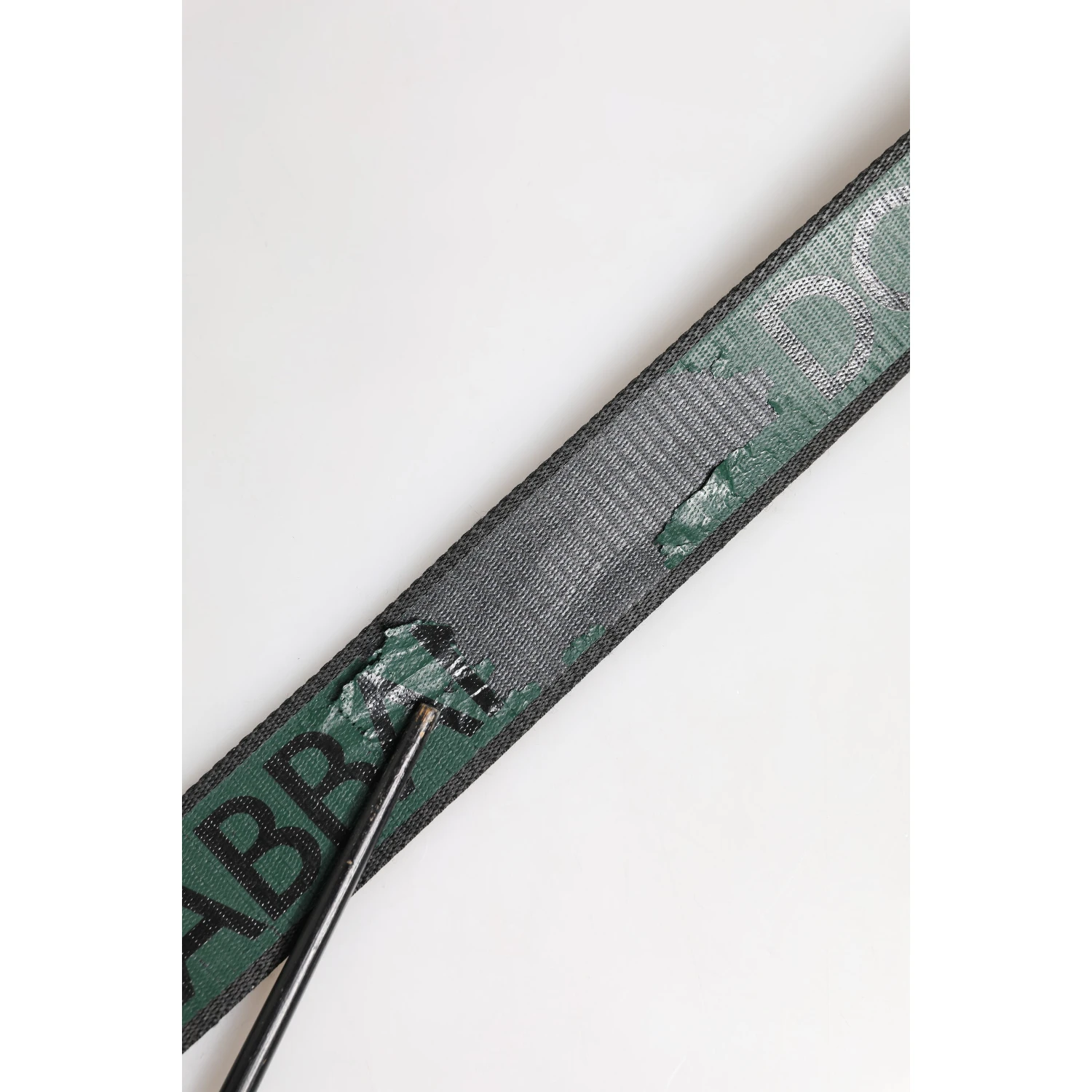 Green Black Polyester DG Logo Buckle Belt