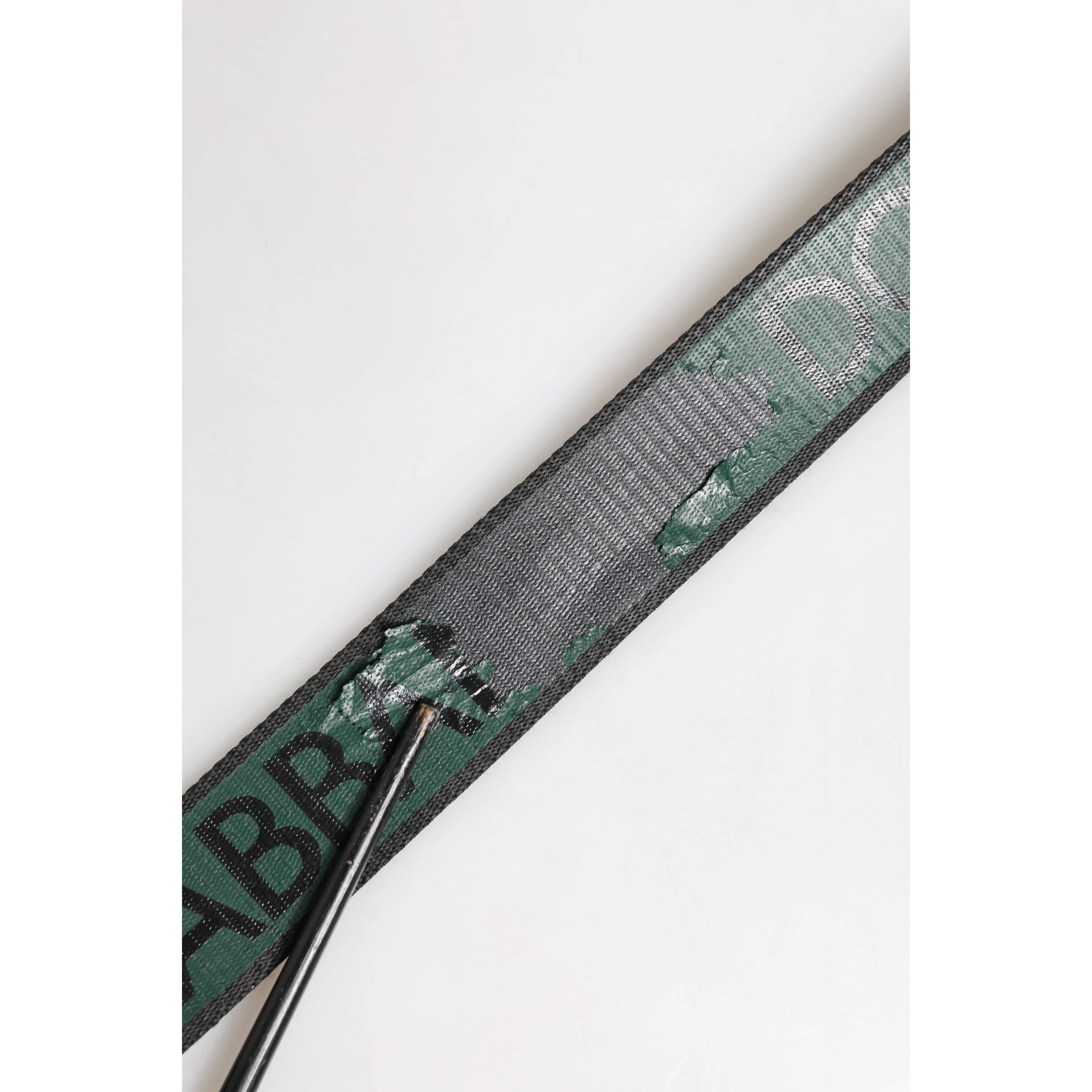 Green Black Polyester DG Logo Buckle Belt