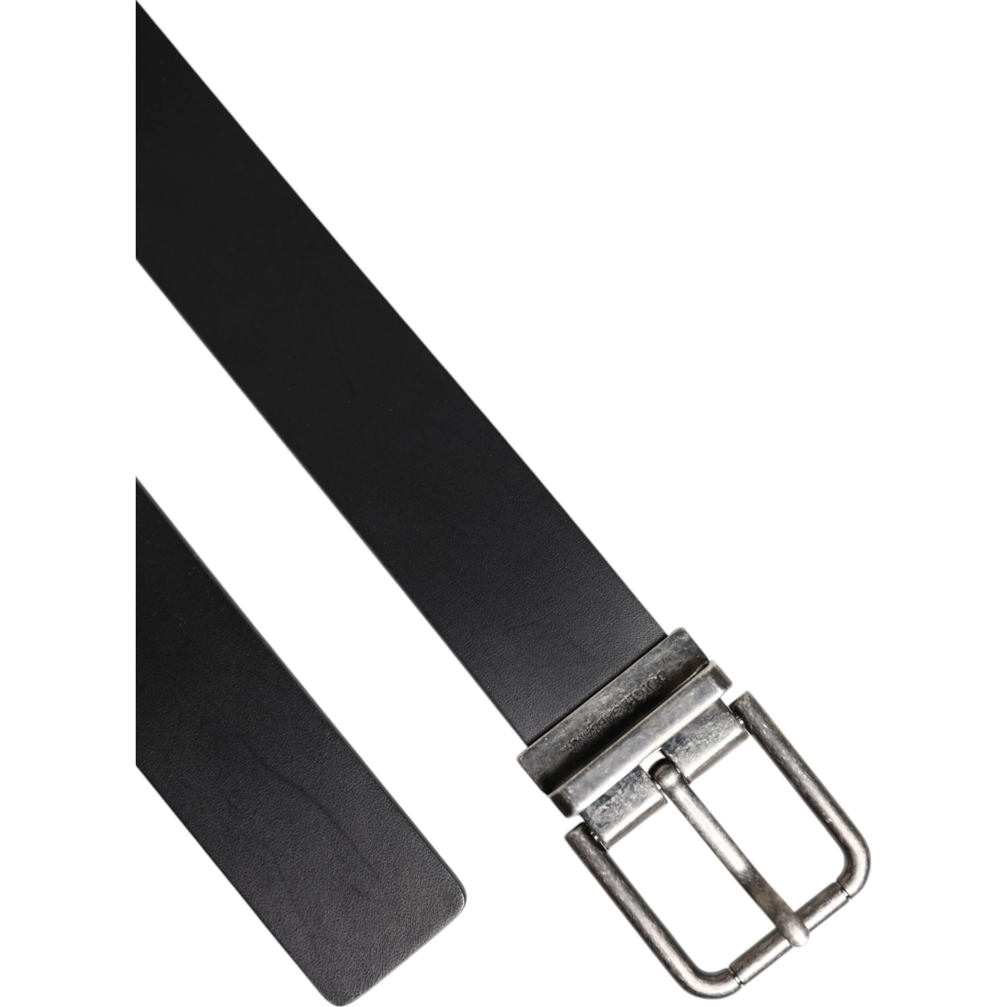Black Classic Leather Metal Buckle Belt
