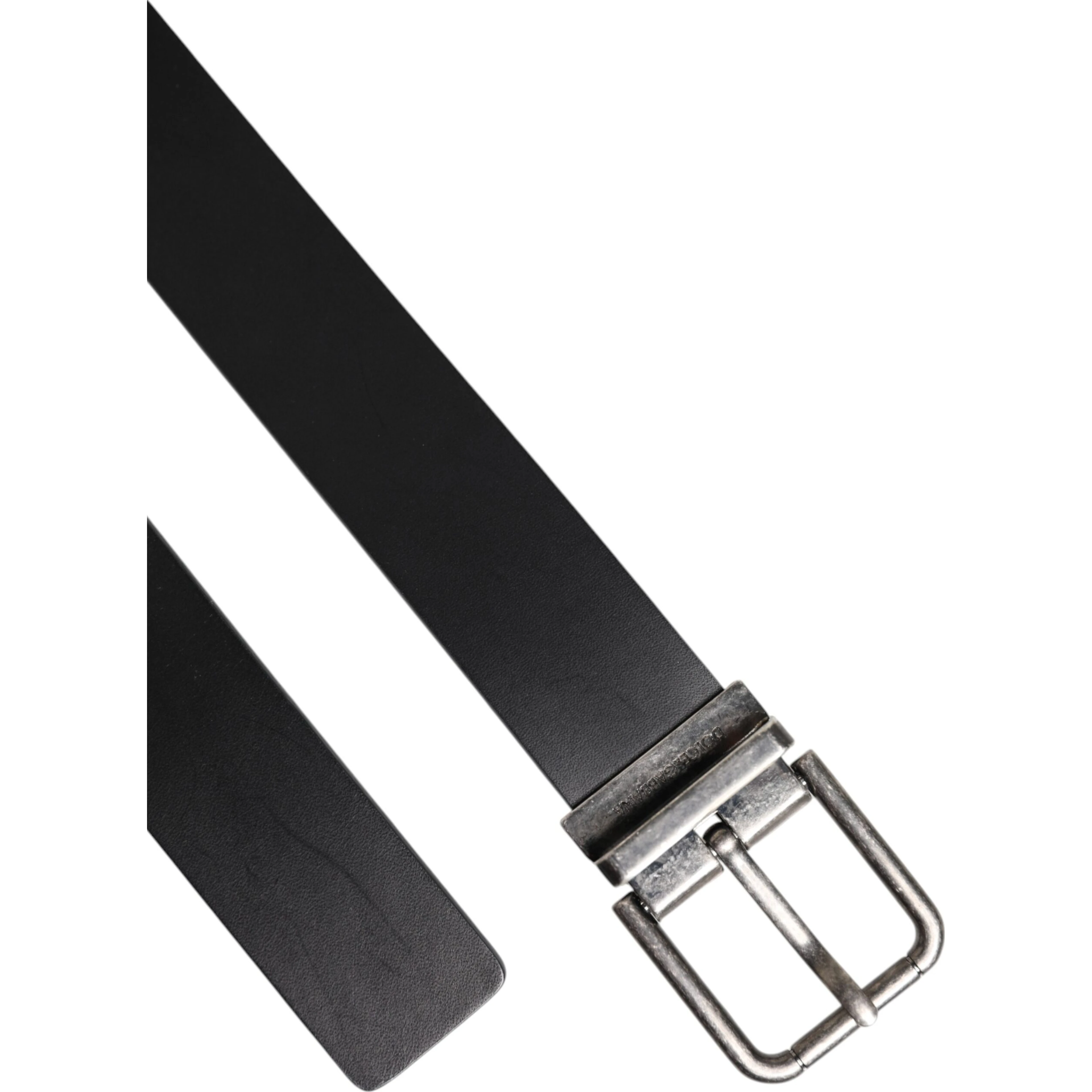 Black Classic Leather Metal Buckle Belt