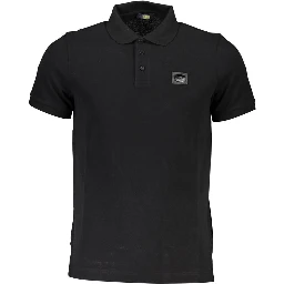 Black Cotton Men Polo Shirt