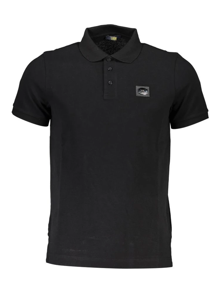 Black Cotton Men Polo Shirt